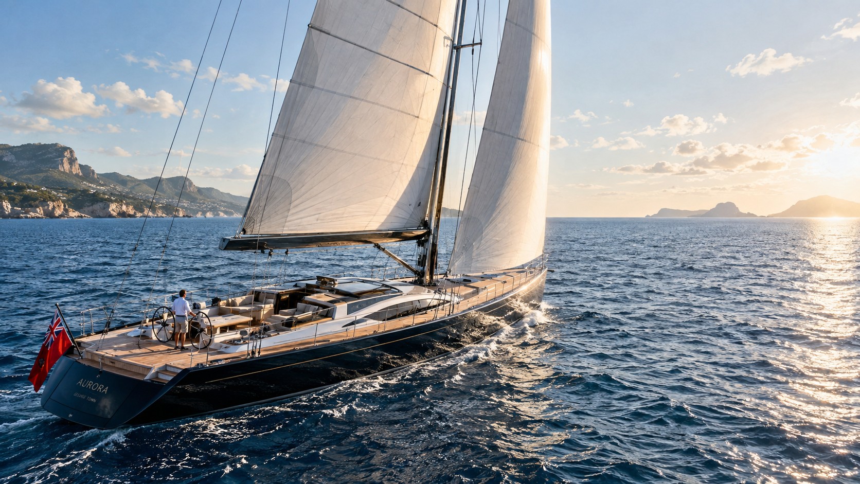 Sailing yacht Aurora under way
